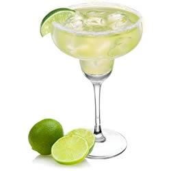 A skinny margarita with salt and limes.