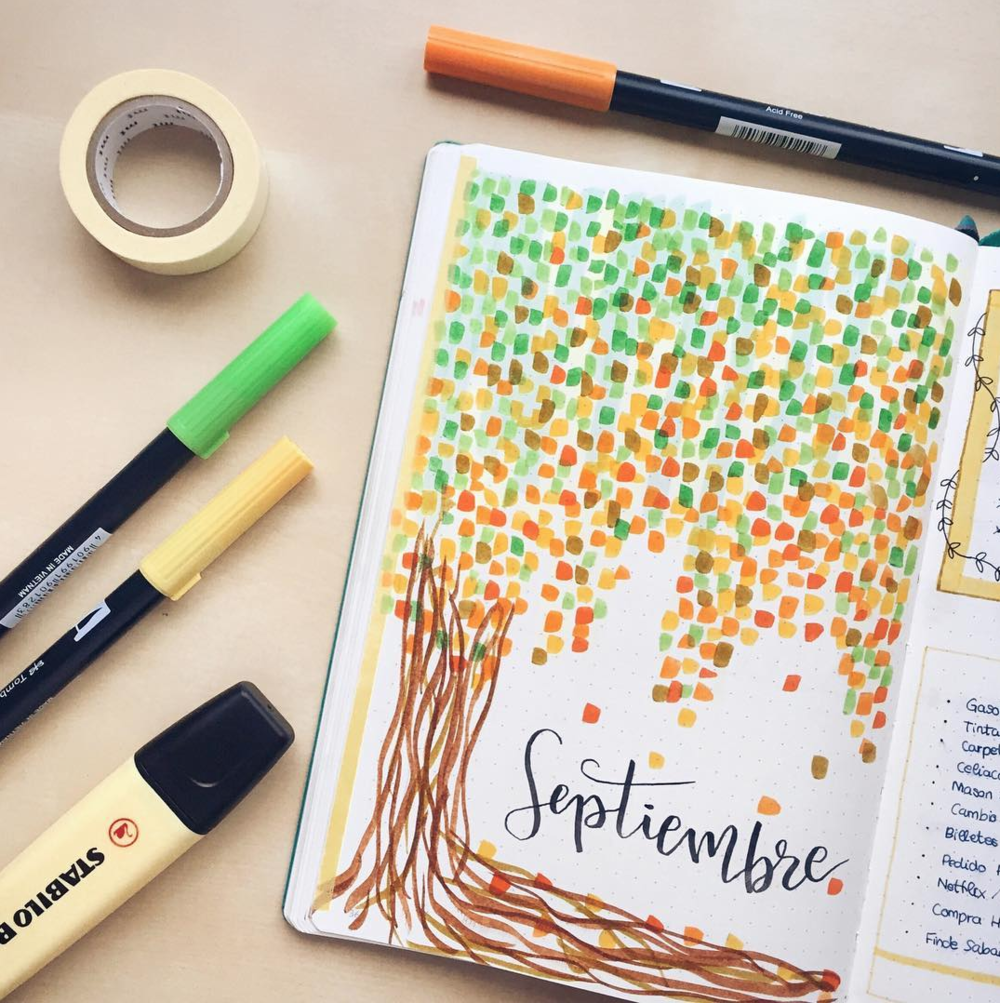 Amazing fall themed bullet journal cover pages!