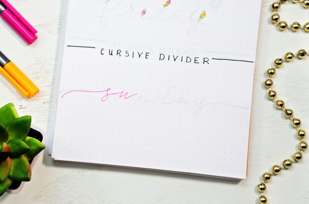 How to draw the cursive divider bullet journal font.