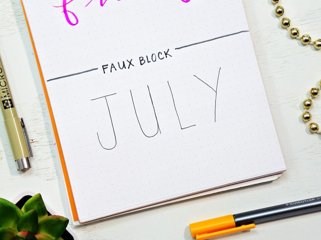 How to draw the faux block font in your bullet journal.