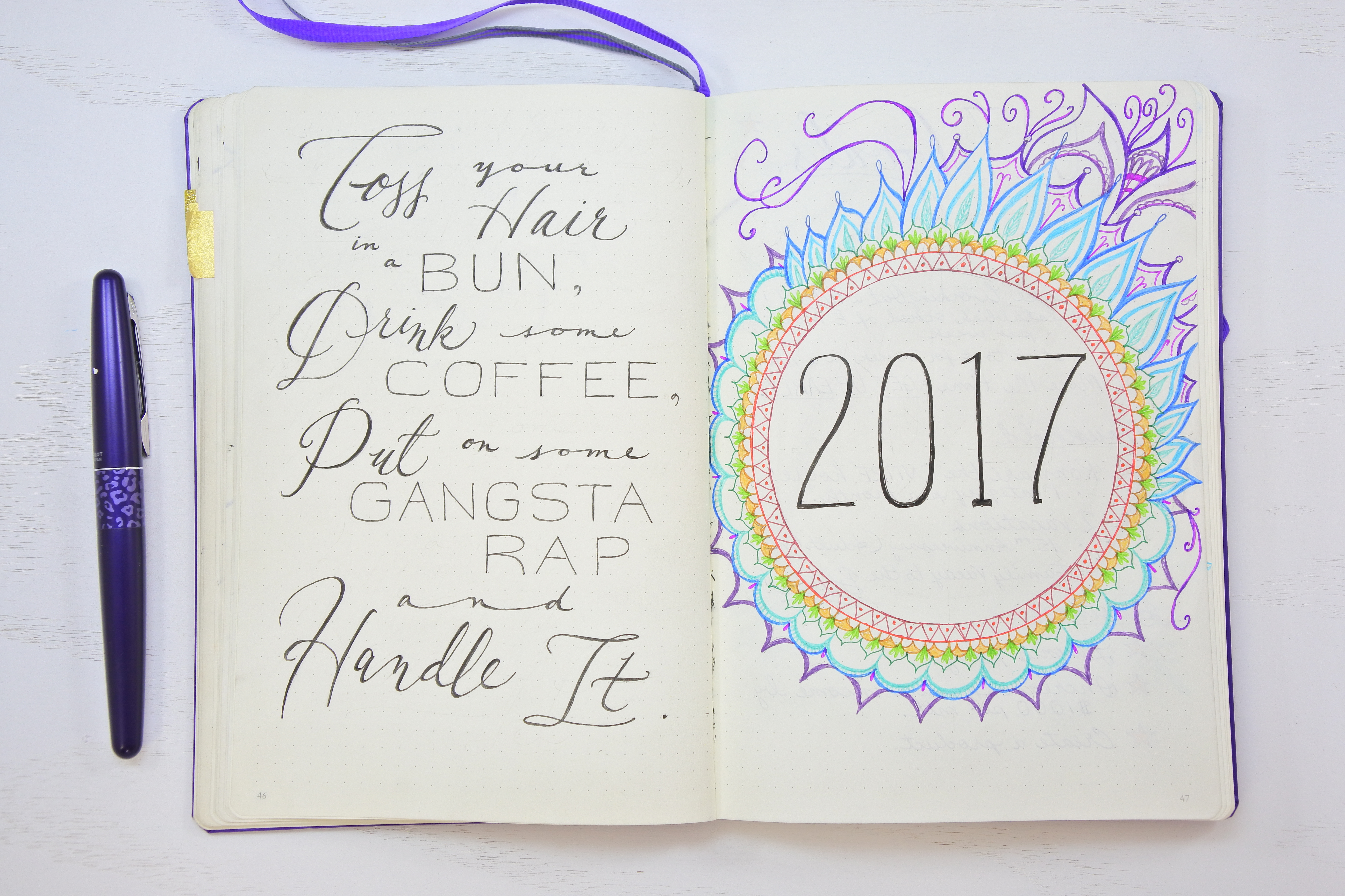 New Year Quote Page Tutorial for your Bullet Journal!