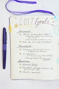 new years goals in a bullet journal