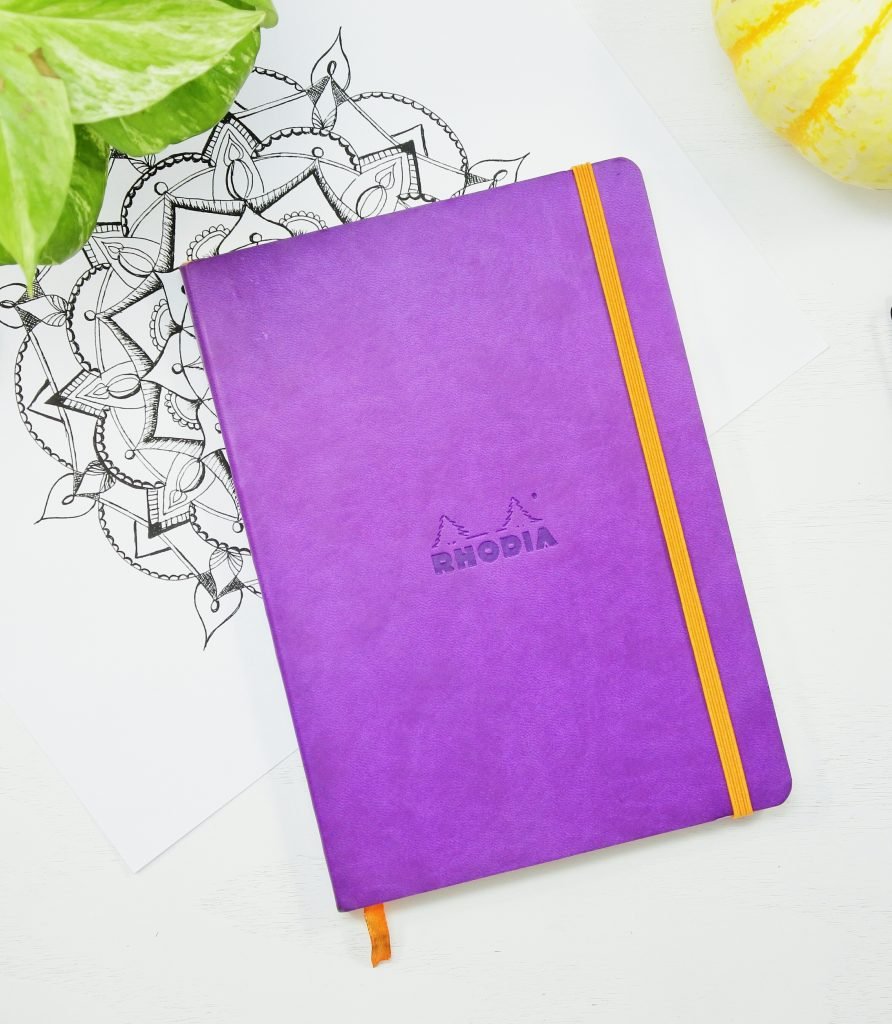 rhodia rhodiarama dotted journal notebook in purple