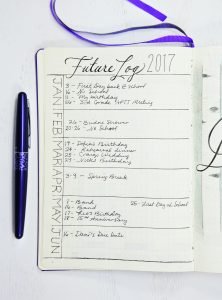 a simple future log in a bullet journal