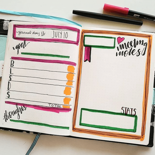 Bullet journal fitness journal