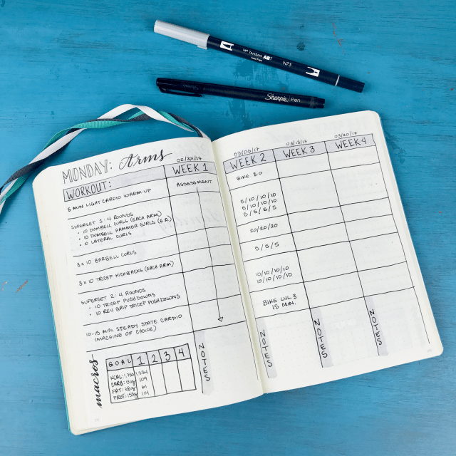 15 Bullet Journal ideas for fitness and workout trackers