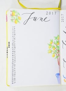 june calendar bullet journal
