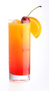 A tequila sunrise cocktail.