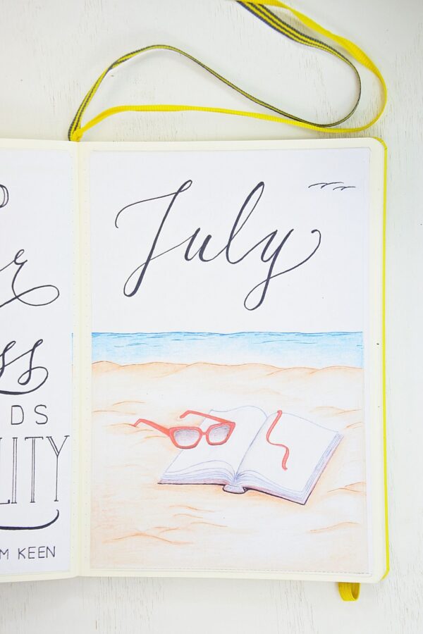july beach bullet journal