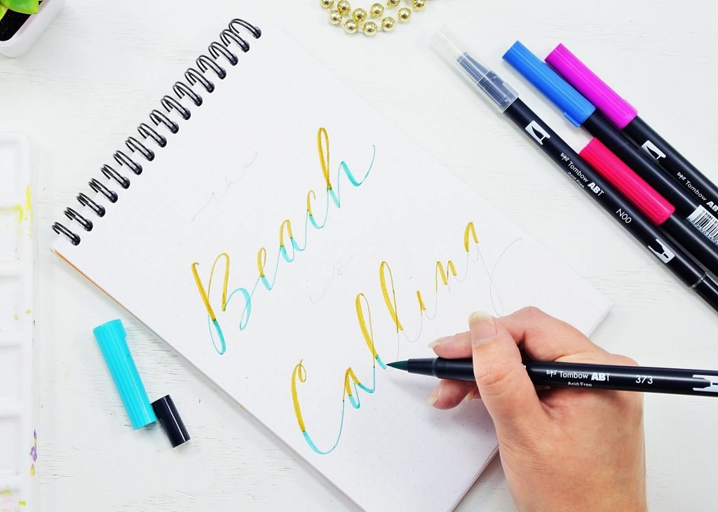 ombre brush lettering tutorial