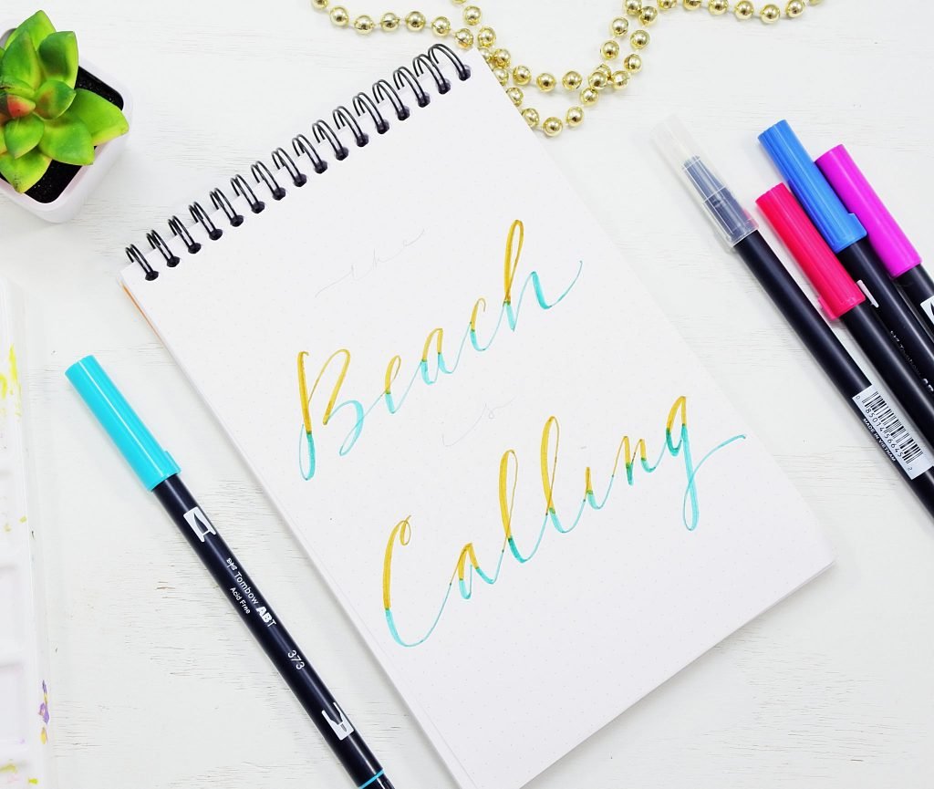 ombre brush lettering