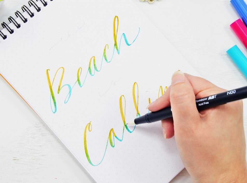 tombow blender ombre hand lettering