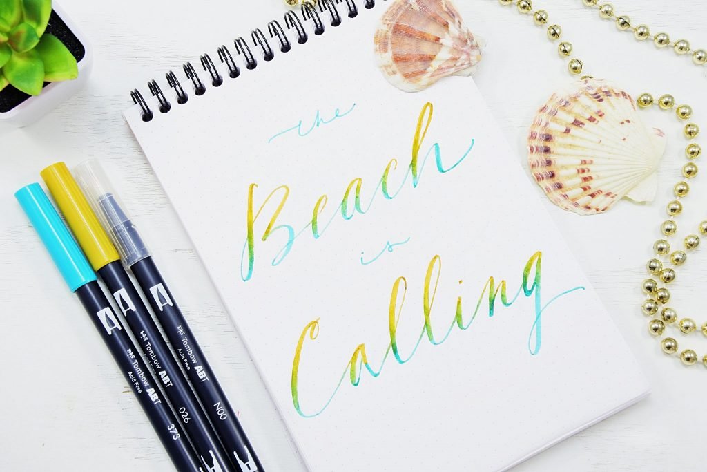 Ombre brush lettering! The secret to an easily blend colors!