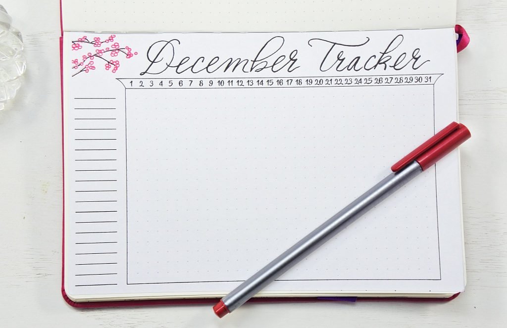 December habit tracker bullet journal