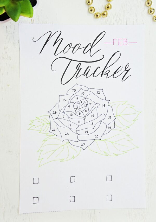 Feb flower mood tracker