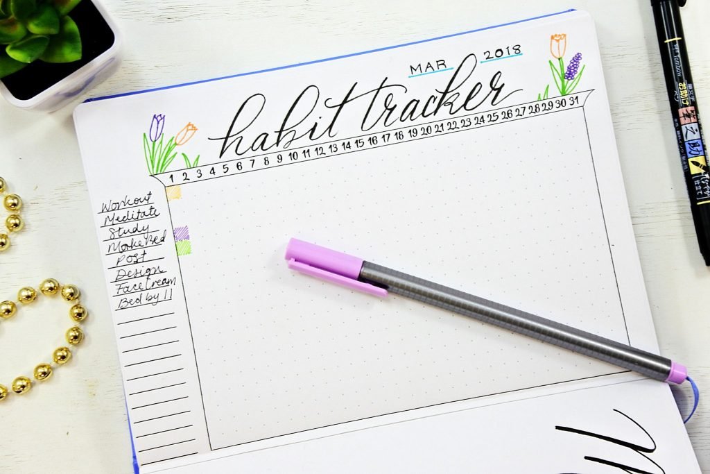 printable bullet journal habit tracker