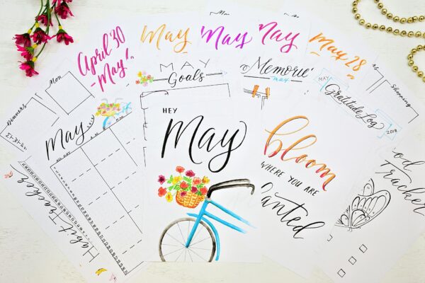 Bullet Journal Planner Printables for May 2018 - Instant Download!
