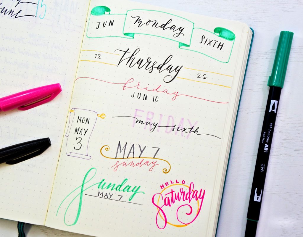 Bullet journal Header and Banner ideas!