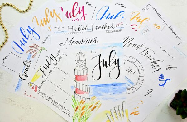 Bullet Journal printables for july