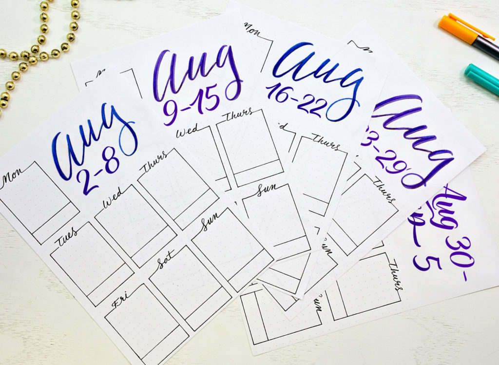 August 2021 Weekly Journal Spreads