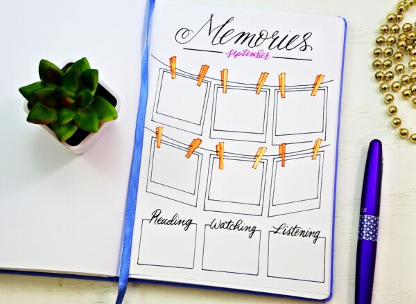 Printable memories page for your bullet journal!