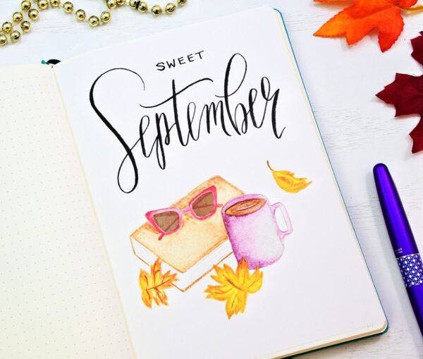 September cover page for your bullet journal! Instant Download!