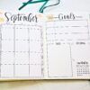 September bullet journal calendar.