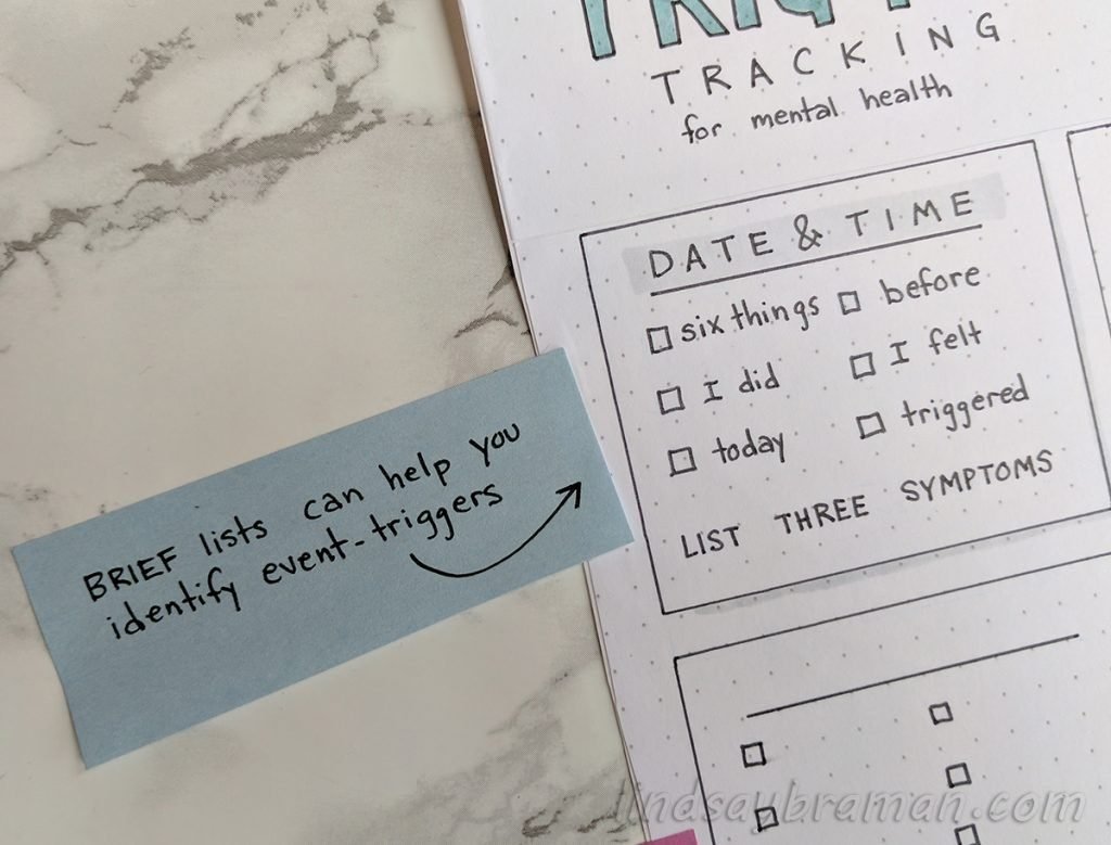 trigger tracker for your bullet journal