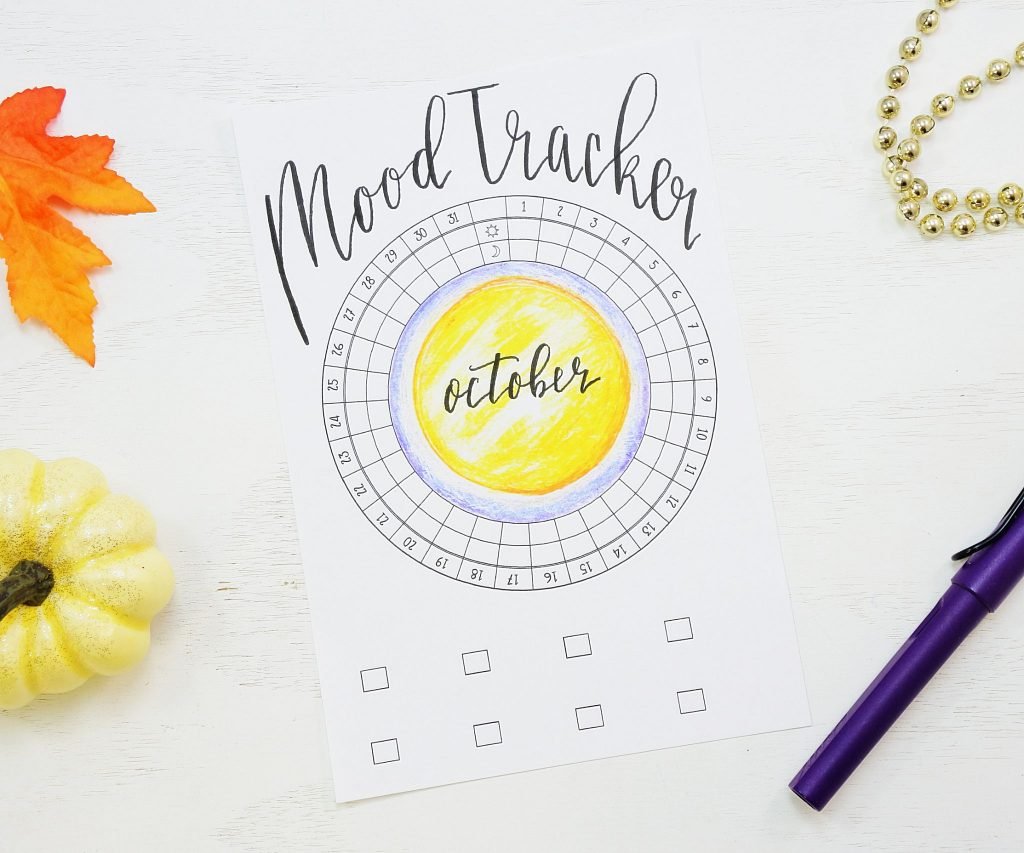 Printable bullet journal circular mood tracker!