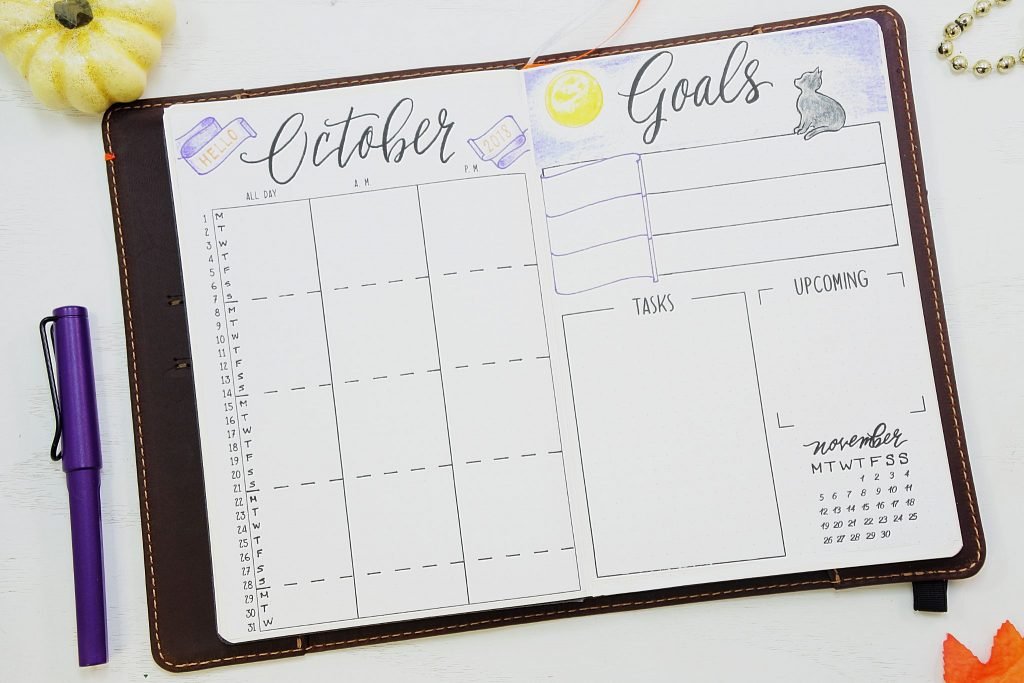 Printable October bullet journal setup!