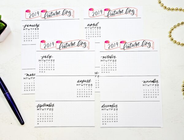 Printable future log