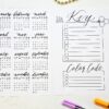 Printable year at a glance and bullet journal key