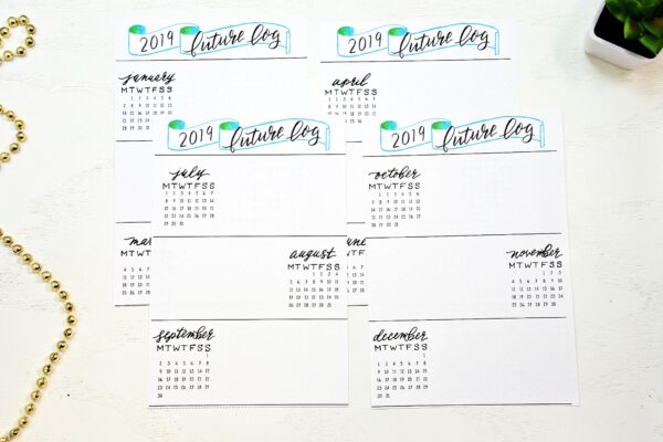 Bullet journal starter kit printable future log