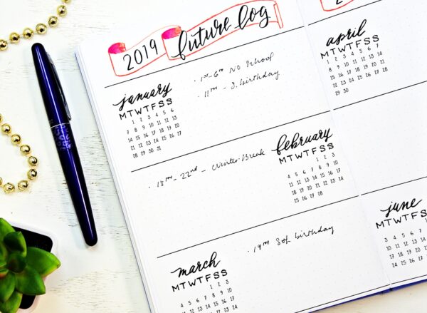 Bullet journal starter kit planner printables. Printable future log.