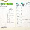 Printable year in pixels and goals worksheet