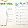 Printable year in pixels and goals worksheet