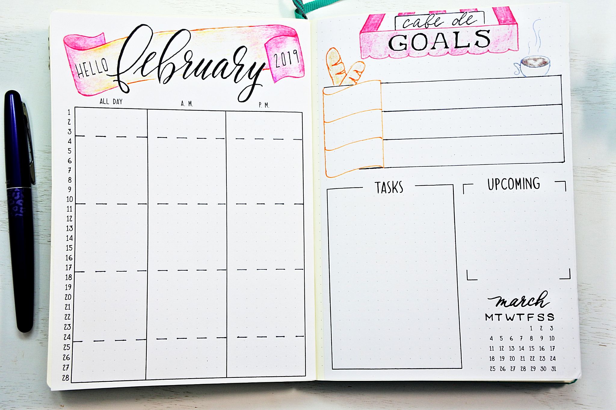 Printable February Bullet Journal Setup ⋆ Sheena Of The Journal