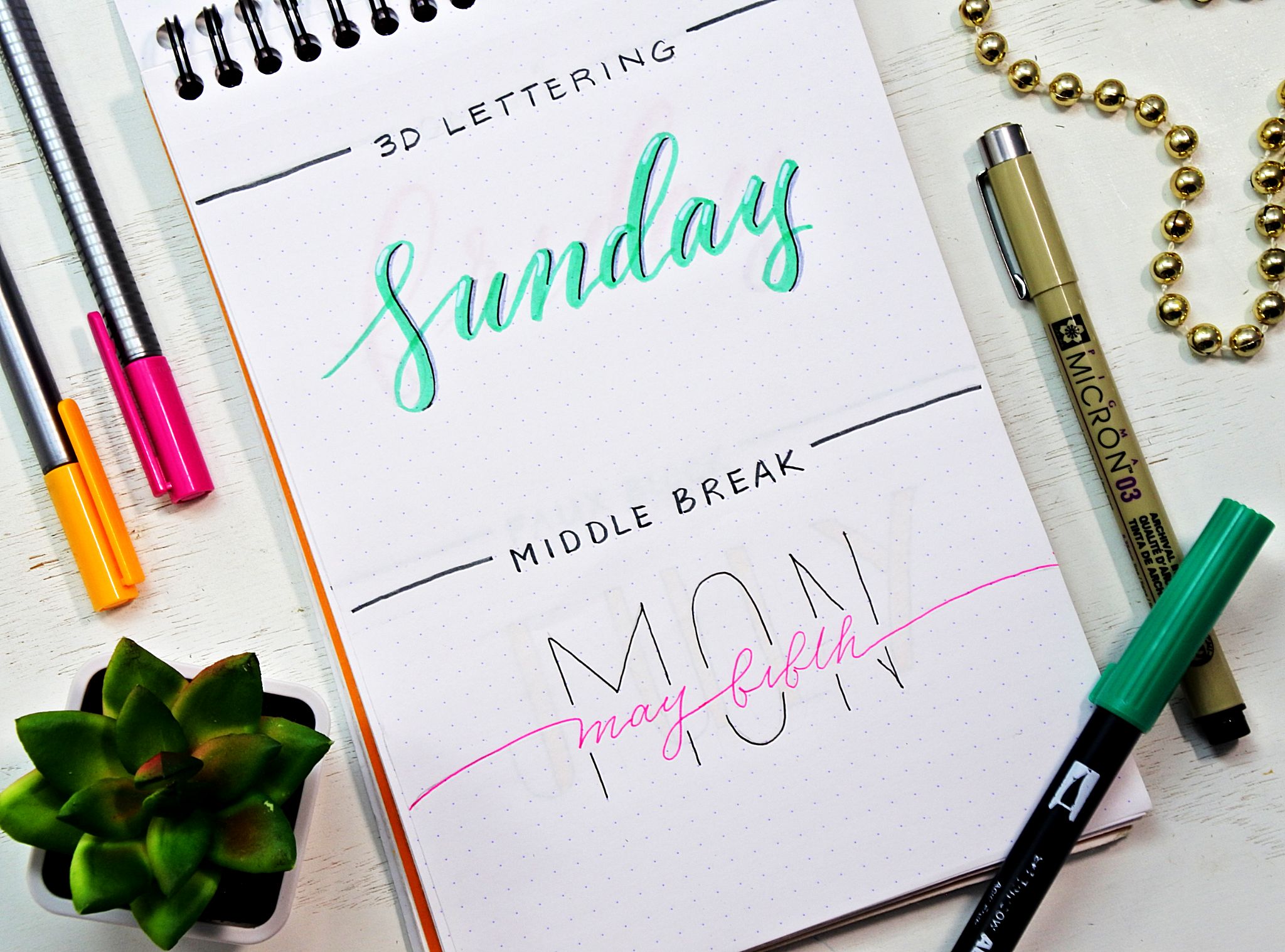 5 Hand Lettering Styles For Your Bullet Journal - the paper kind