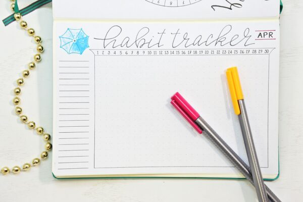 April 2019 Bullet Journal habit trackerr