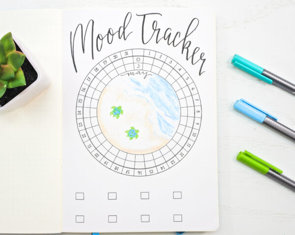 Circular mood tracker for may bullet journal