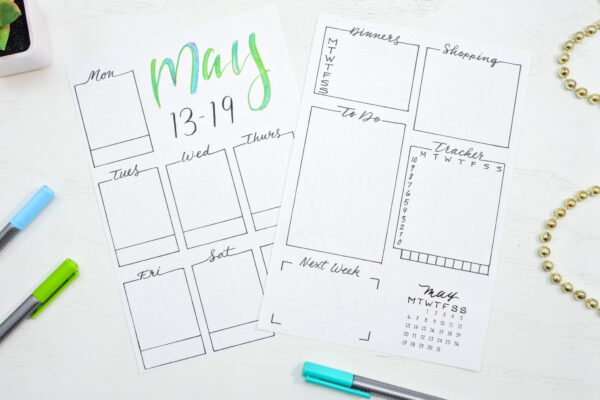 Printable weekly spread for may
