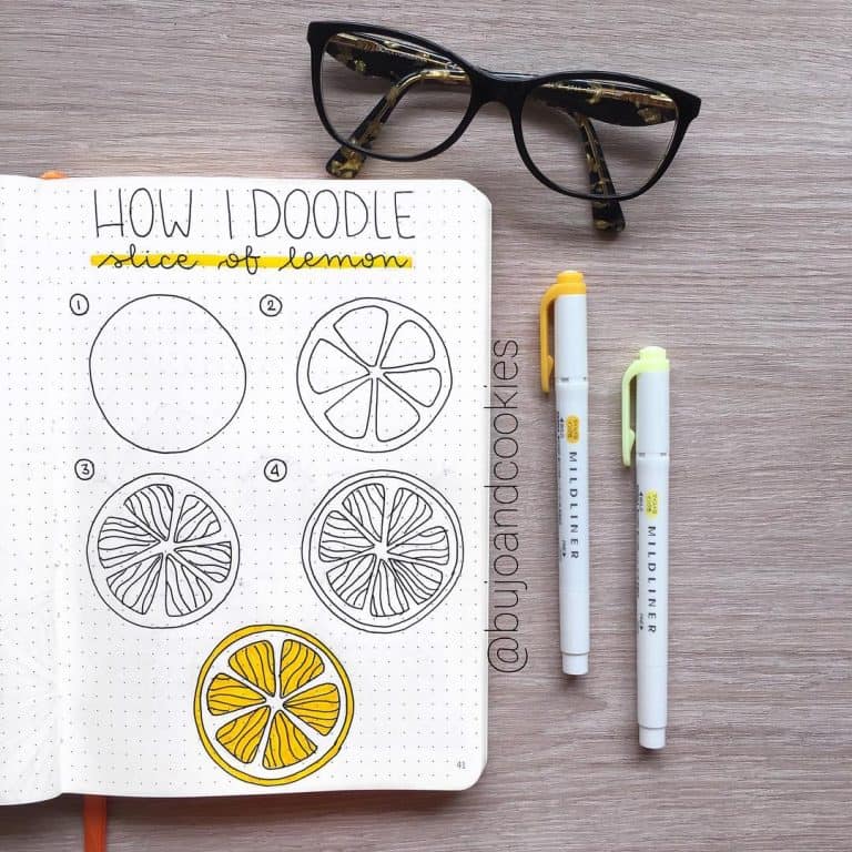 Bullet journal doodles how to draw a lemon