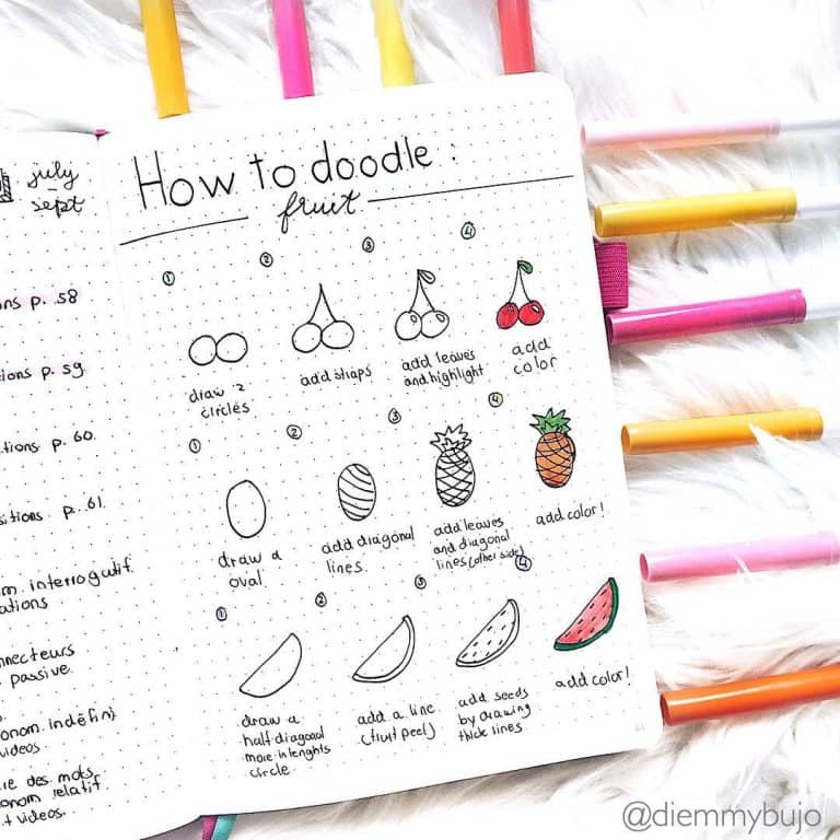 Easy summer doodles for your bullet journal