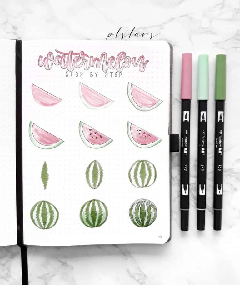 bullet journal doodles how to draw a watermelon summer doodles
