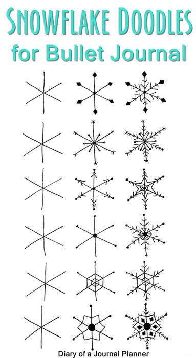 How to draw snowflakes in your bullet journal and other winter doodles