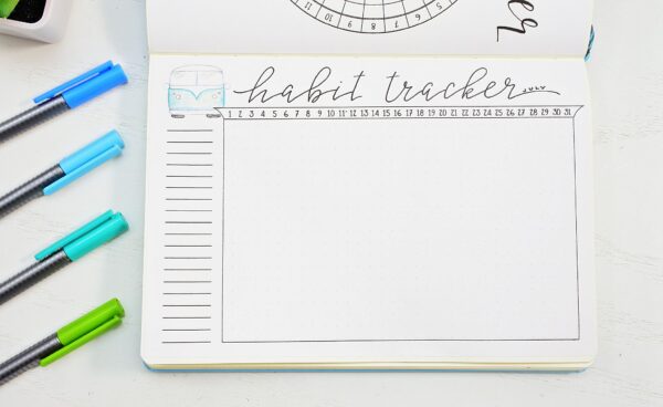 July bullet journal printable habit tracker