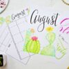 printable bullet journal setup for august 2019