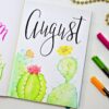 AUGUST BULLET JOURNAL COVER PAGE