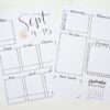 Printable bullet journal weekly spreads for September.