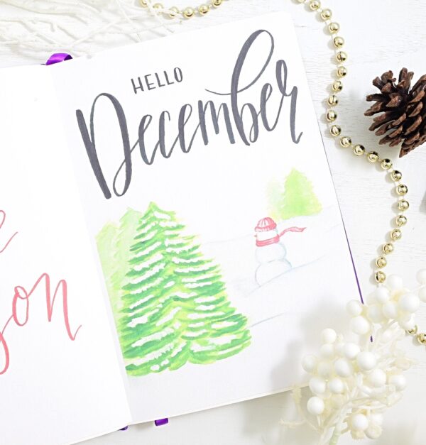 December bullet journal cover page